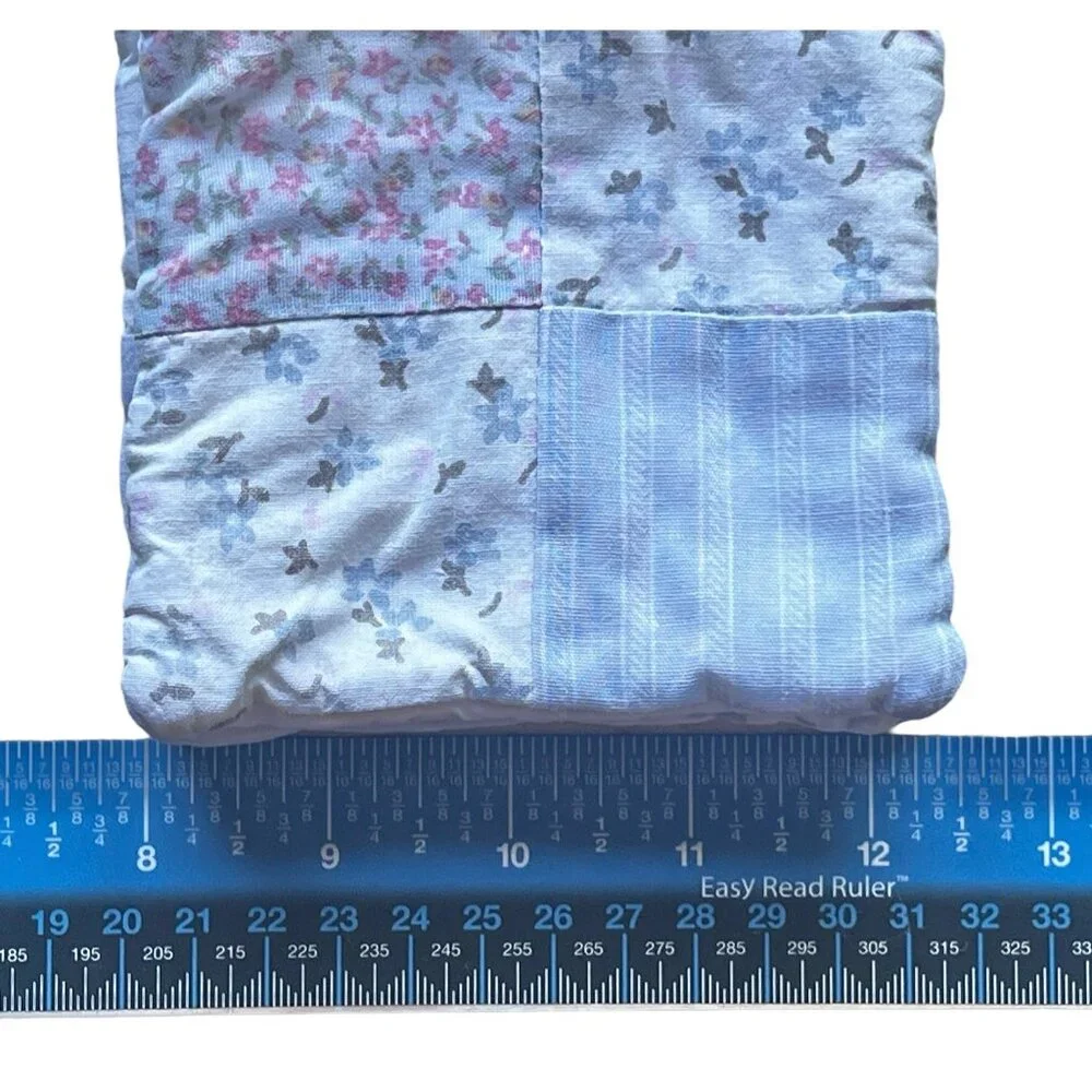 Floral Patchwork Quilted Coasters Set Of 3 Handmade blue white Pink VTG